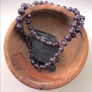 SOLD Vintage Amethyst Wire-Strung Beads